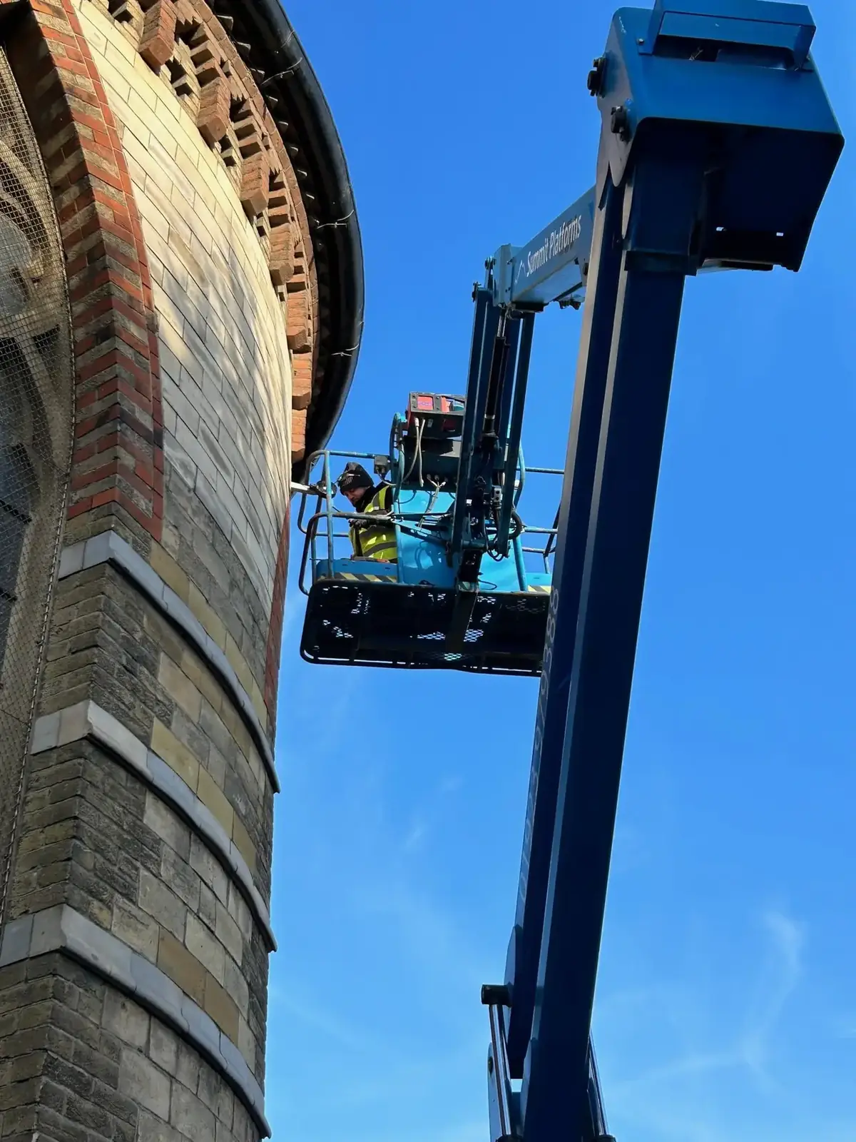 Installation at a commercial property using access equipment
