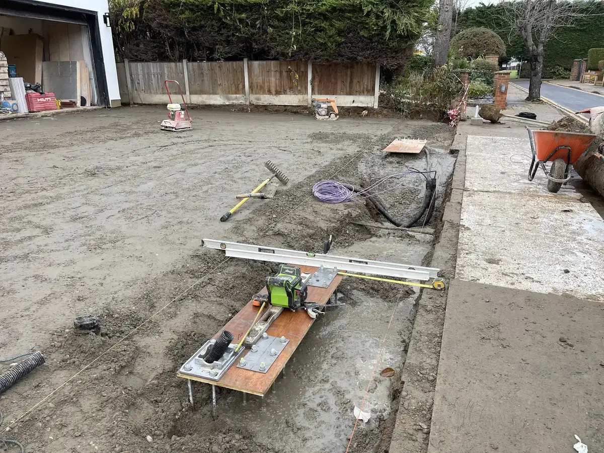 Groundworks for a new electric gate installation near Wickford