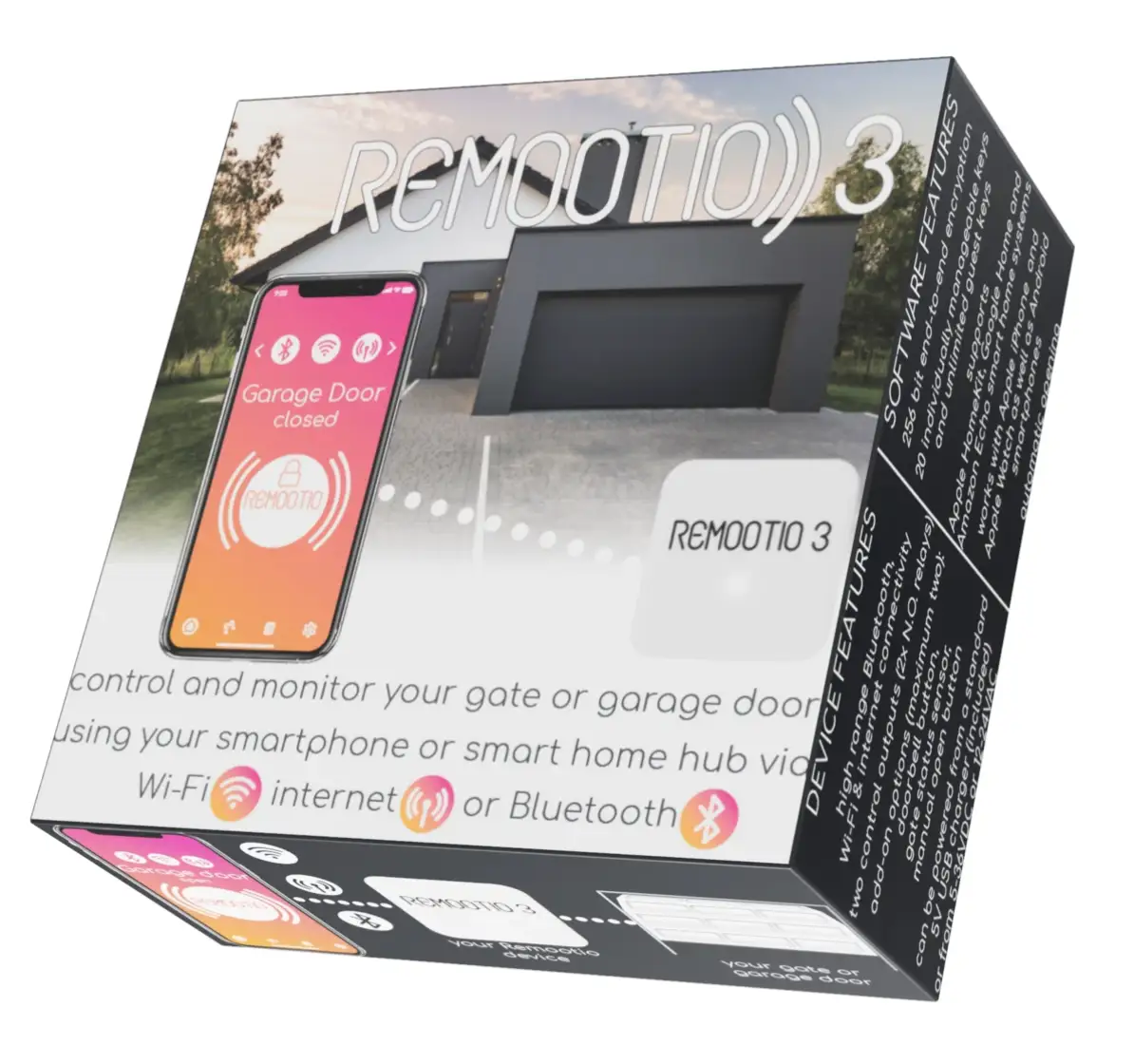 Remootio 3 device and packaging