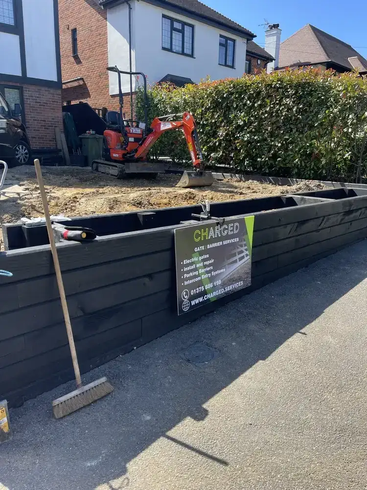 Driveway being re-graded for better parking