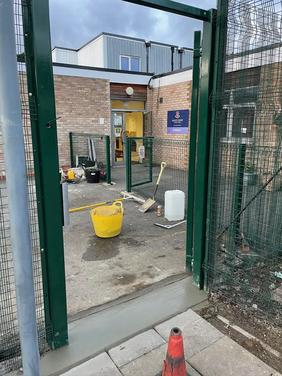 New concrete threshold for pedestrian gate